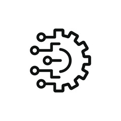 Digital technology gear icon concept isolated on white background. Vector illustration