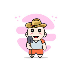Cute kids character wearing breeder costume.