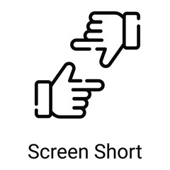 Hands, camera shutter line icon isolated on white background 