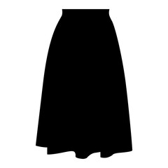 vector, isolated, black silhouette of a woman's skirt