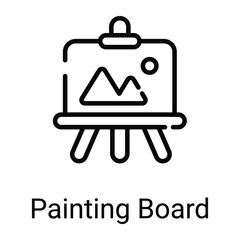 painting stand line icon isolated on white background 