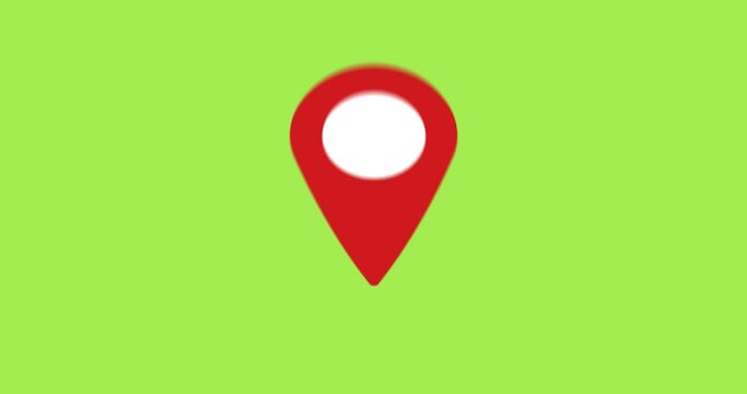 Animation of the location pin icon showing the location on the map.