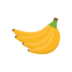 Banana fresh fruit on white background flat design vector
