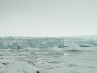 antarctica, mountain stone ice icebergs sea snow winter day