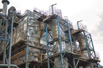Metal structure belonging to a part of a fuel refining plant.