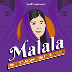 world malala day. Vector illustration, poster or banner for Malala. The Girl Who Stood Up for Education. EPS 10
