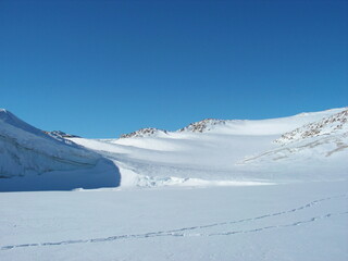 antarctica, mountain stone ice icebergs sea snow winter day