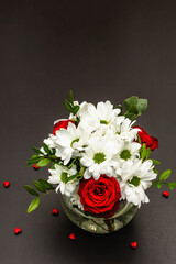 Bouquet of fresh flowers for Valentine's day or Wedding
