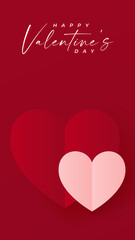 Valentine's Day background design with text space using red and white color of heart shape .