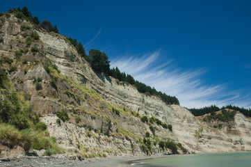 Sea cliff in Cape Kidnappers Gannet Reserve. North Island. New Zealand.