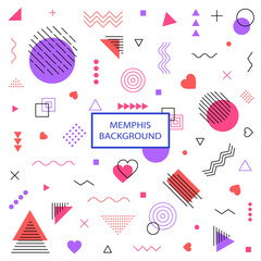 Geometric pattern background in memphis style