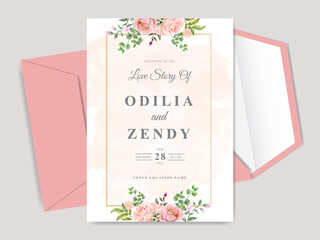 beautiful and elegant floral hand drawn wedding card template