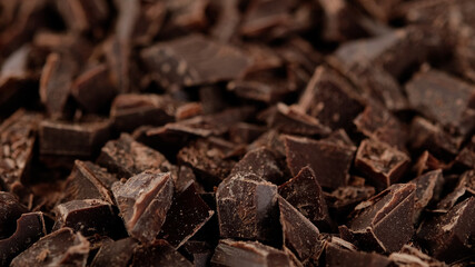 chocolate. crushed dark chocolate close up