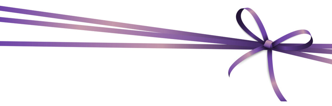 purple colored ribbon bow