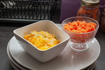 Carrot chutney and mango chutney