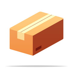 Cardboard box vector isolated illustration