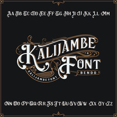 Obraz premium font vintage vector abjat A sampai Z