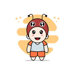 Cute kids character wearing dragonfly costume.