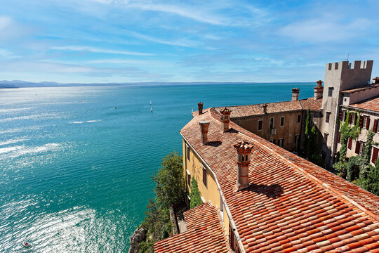 Castle of Duino.Italy, on the cliffs overlooking the Gulf of Trieste