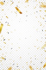 Gold confetti banner, isolated on transparent background - 410107566