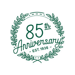 85 years anniversary logo collection. 85th years anniversary celebration hand drawn logotype. Vector and illustration.