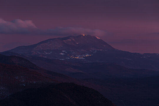 Breathtaking view of the Ucka Mountain captured at night in Istria, Croatia