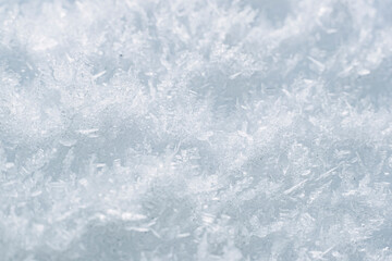 Close up sur des flocons de neige gelés - Arrière plan texturé neige glace