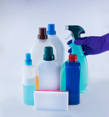 Disinfection cleaning products. Health care concept