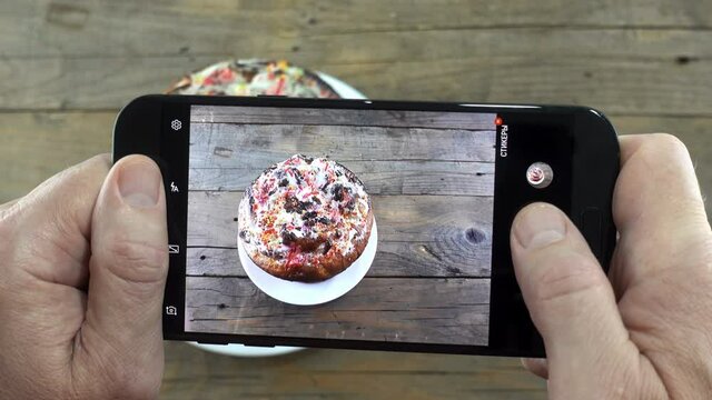 The phone takes pictures of Easter cake in 4K 