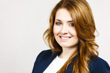 Woman with long healthy brown hair