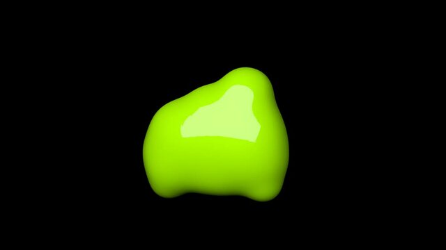 3D Abstract animation of colorful sound wave circle equalizer. Audio spectrum simulation for music, futuristic, ads.  Abstract animation of green  fluid ball .  Liquid  abstract.