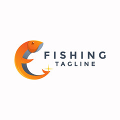 Obraz premium fishing colorful logo