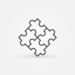 Vector Puzzle concept icon or sign in outline style