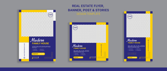 Real estate sale flyer banner social media post and stories perfect for business promotion 