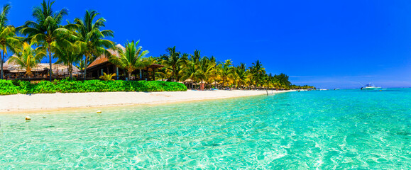 Tropical relaxing holidays in one of the best beaches of Mauritius island Le Morne
