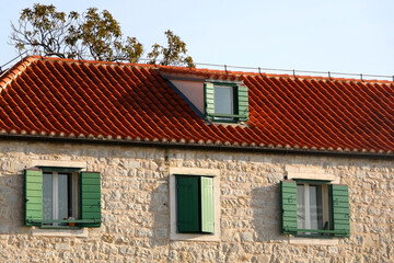 Traditional Mediterranean house and garden in Split, Croatia.