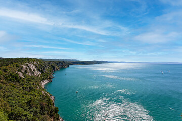 Fototapeta premium overlooking the Gulf of Trieste on the Adriatic Sea in Italy.