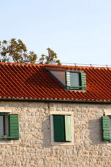 Traditional Mediterranean house and garden in Split, Croatia.