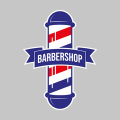 Barbershop logo. Vintage barber label, retro salon sign. Vector illustration.