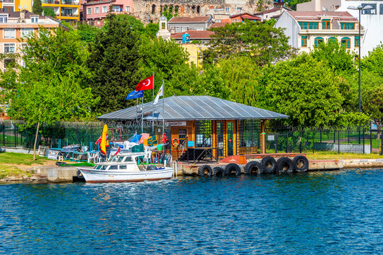 Haskoy ferry station view from sea in Istanbul