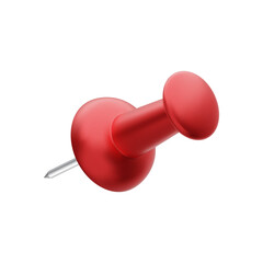 Red push pin isolated on white background. Thumbtack. Vector illustration