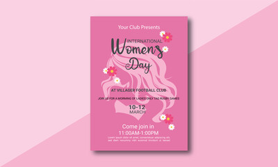 8 march. Happy Women's Day celebration on pink paint background. Vector templates with cute women for card, poster, flyer.