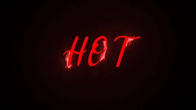 Hot animated video with flames on the letters
