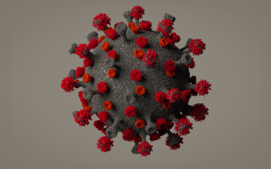 The SARS-CoV-2 coronavirus molecule in 3d illustration concept