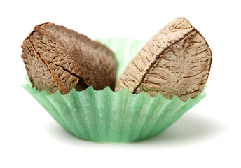 Brazil nuts on white background