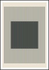 Minimal 20s geometric design poster, vector template with primitive shapes