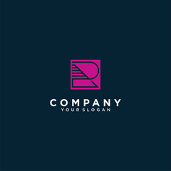 letter r logo collection with modern concept bright colour for company Premium Vector. part 2