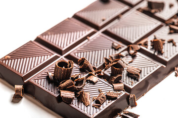 Curls and pieces of tasty chocolate
