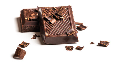 Curls and pieces of tasty chocolate