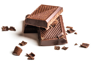 Curls and pieces of tasty chocolate